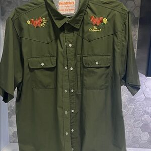 Whataburger Olive Green Embroidered Shirt
